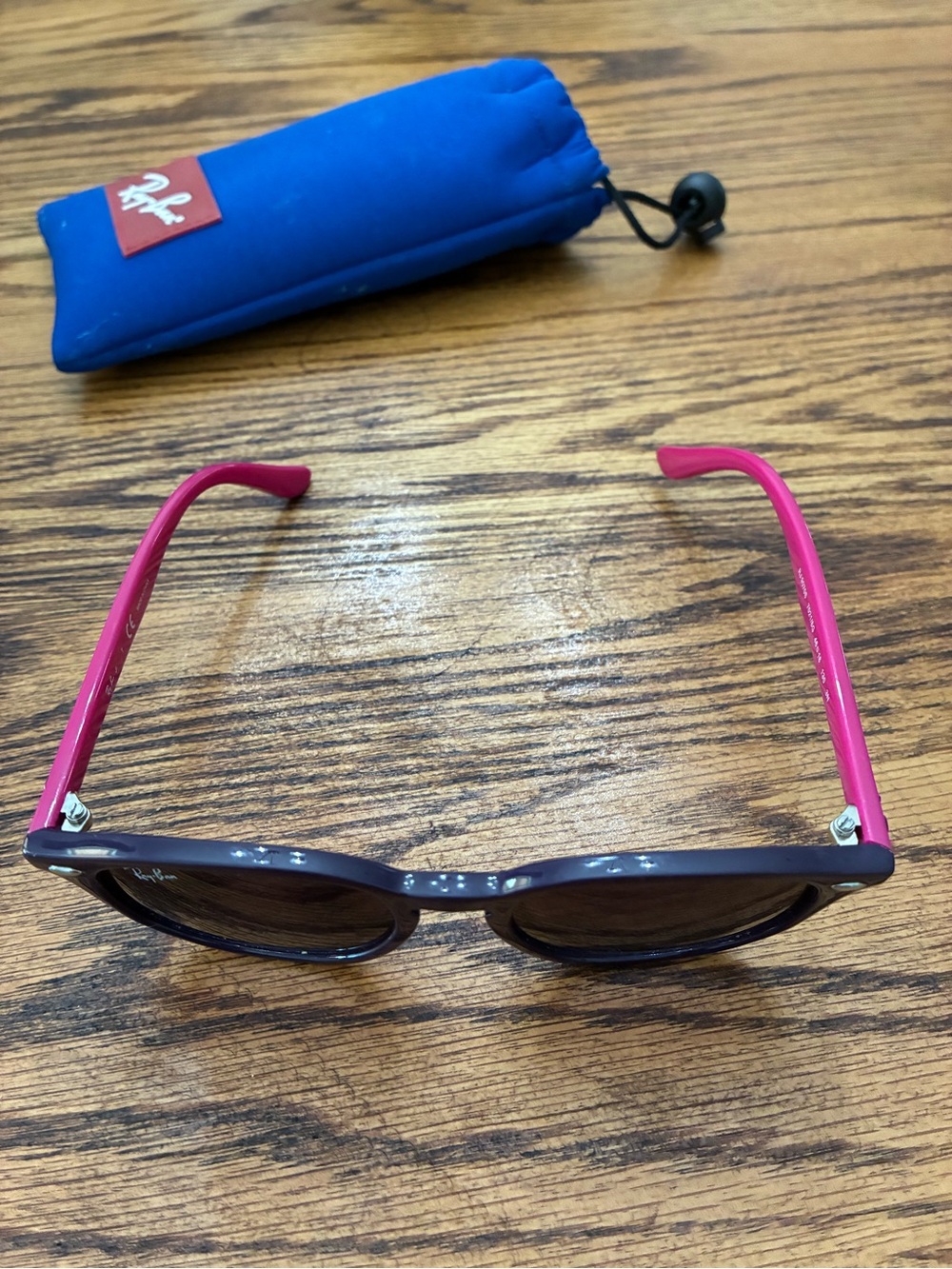 Authentic Ray-Ban Kids Purple Frames with Pink Temples and Blue Pouch - Picture 4 of 7